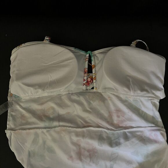 Tropical Floral Print Peplum Multiway One-Piece Swimwear XL Unbranded - Picture 7 of 9